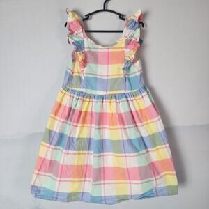 Tommy Bahama Toddler Spring / Easter Plaid Ruffle Sleeveless Dress | Girls US 5